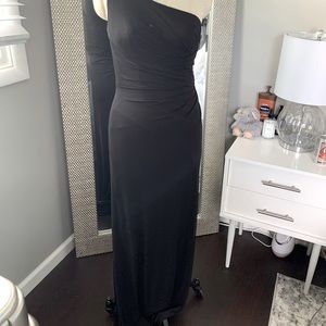 Black Alfred Angelo sample sz 4 one shoulder dress